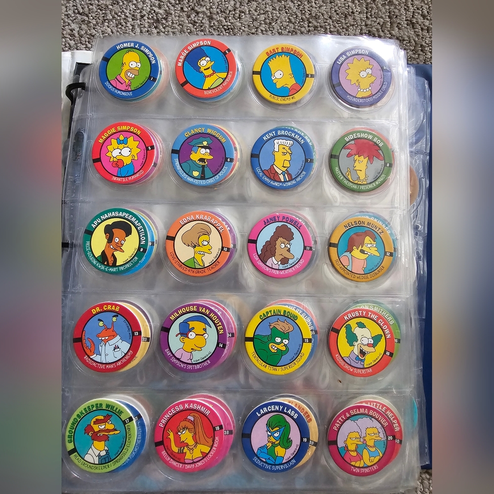Colorful Cartoon Character Pogs Collection LARGE Over 250 Pcs